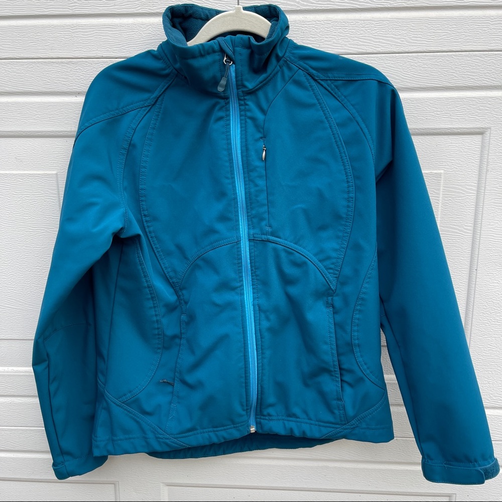 Double Diamond Teal Turquoise soft shell jacket Small Ski Gorpcore vintage
